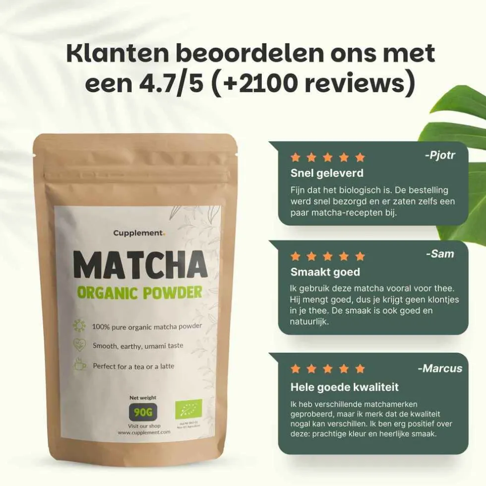 10% korting | Cupplement Combideal Matcha Thee Poeder Biologisch