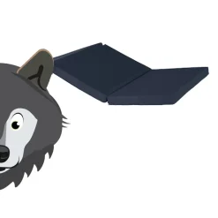 ABZ Wolf Zwart 60 x 120 cm Opvouwbaar Matras in Tas