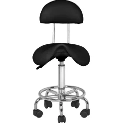 Activeshop ergonomische cosmetische kapperskruk zadelkruk met rugleuning en in hoogte verstelbaar