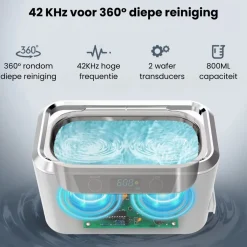 Activeshop professionele ultrasoon reiniger reinigingsapparaat voor brillen sieraden horloge en make-up kwasten
