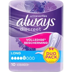 Always Discreet Long Verband+ voor Urineverlies en Incontinentie