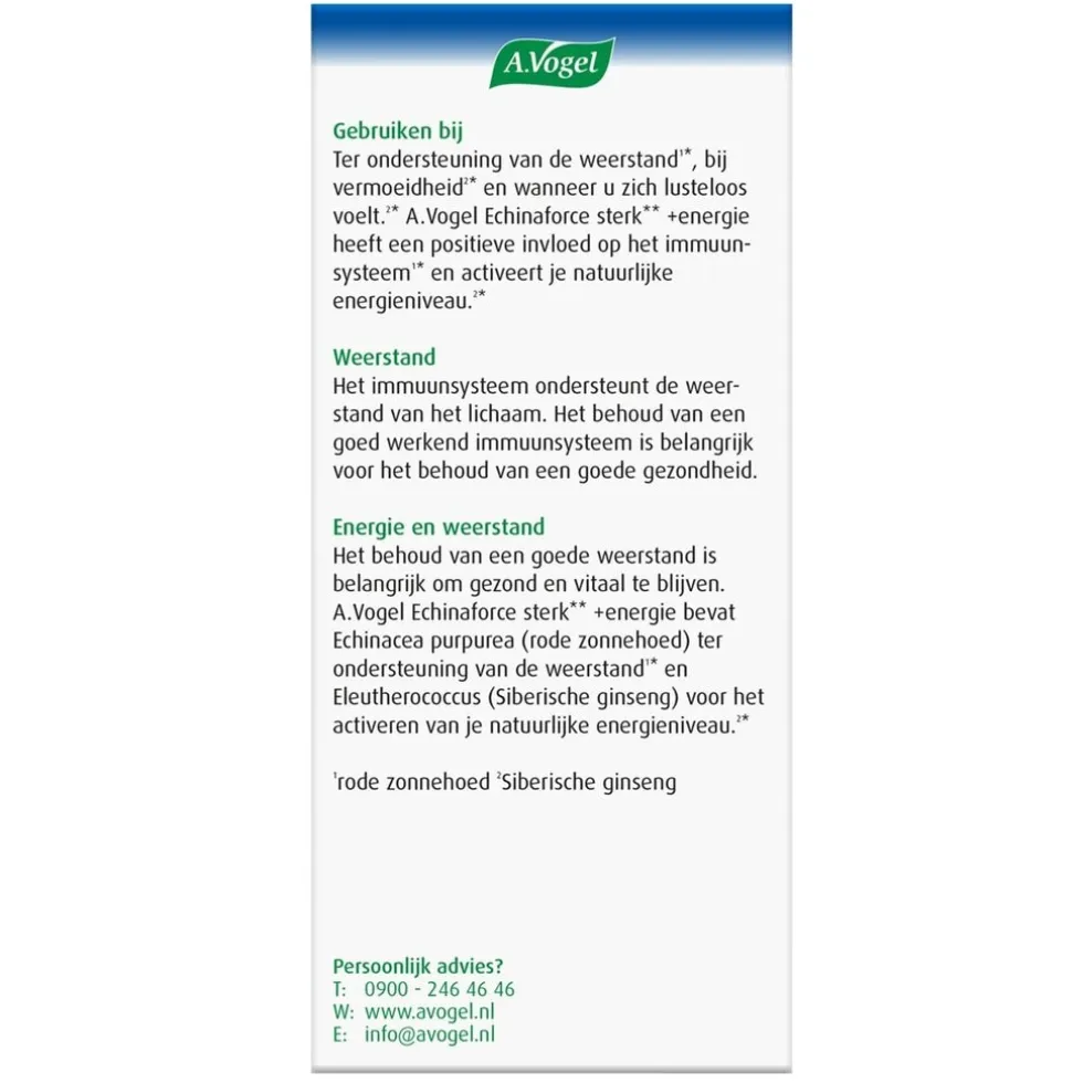 A.Vogel Echinaforce Sterk** + Energie2* Tabletten