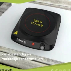 Brock Electronics compacte 1 pits elektrische infrarood kookplaat