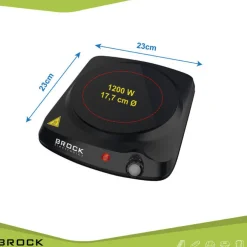 Brock Electronics compacte 1 pits elektrische infrarood kookplaat