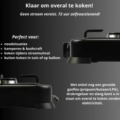 Brock Electronics draagbaar 1 pits gasfornuis camping kookstel