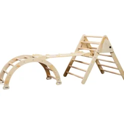 Buxibo XXL Opvouwbare Driehoek + Klimboog Montessori Houten Speelgym met Glijbaan