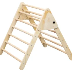 Buxibo XXL Opvouwbare Driehoek + Klimboog Montessori Houten Speelgym met Glijbaan