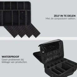 Confibel Cosmetica Koffer Make-up Koffer met verstelbare vakken