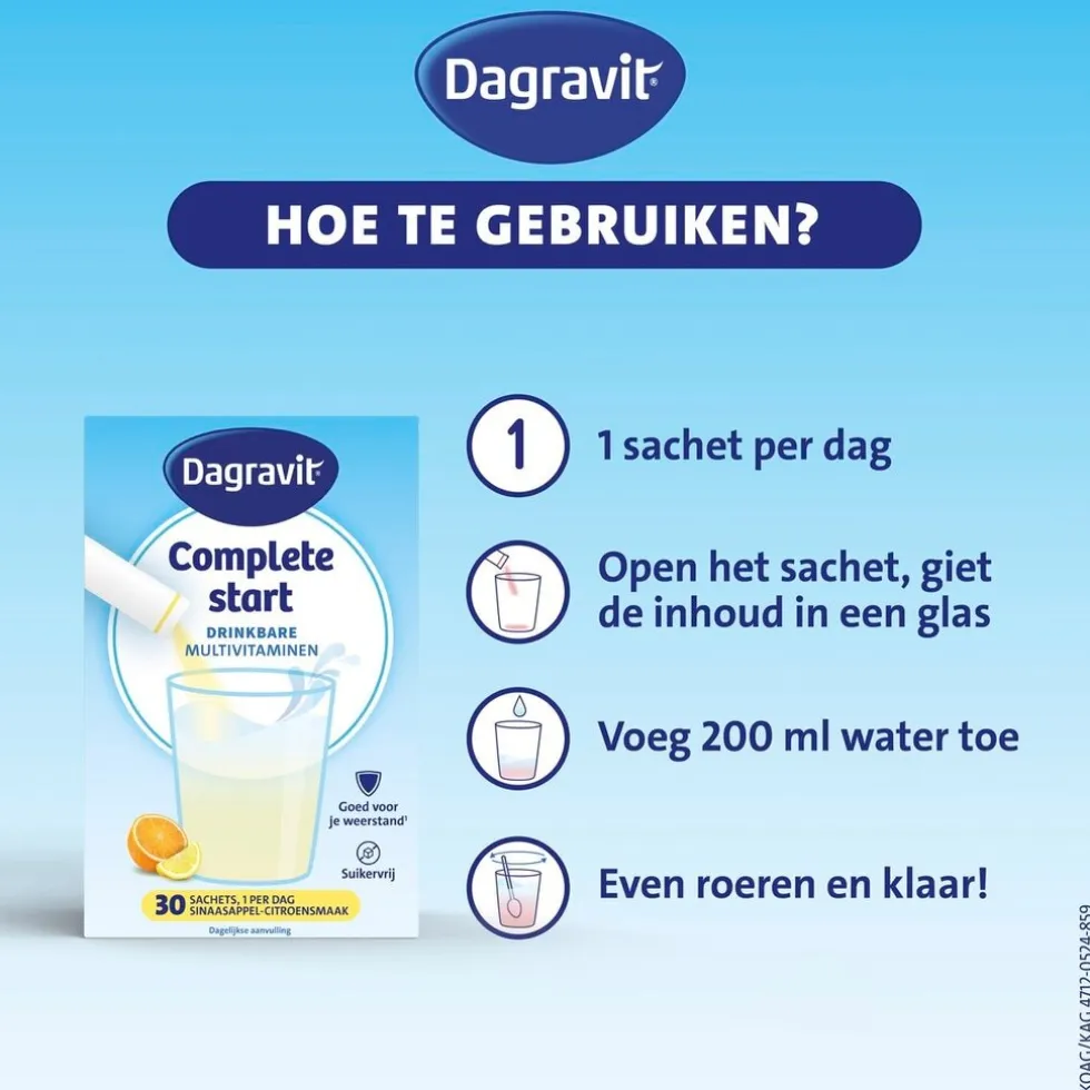 Dagravit Complete Start Drinkbare Multivitaminen Sachets