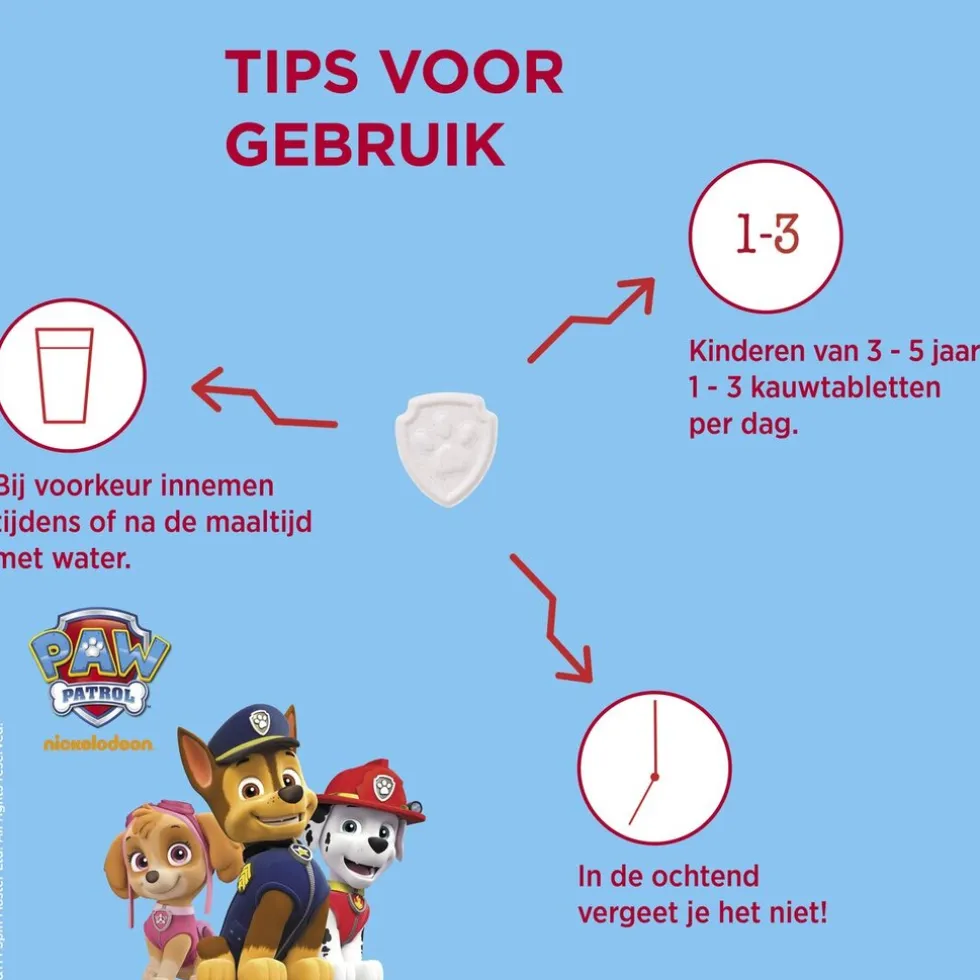 Dagravit Kids-Xtra Paw Patrol 3-5 jaar Kauwtabletten
