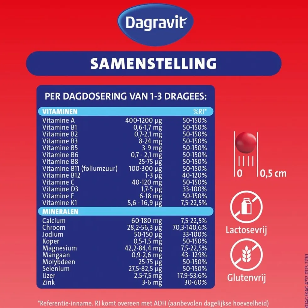 Dagravit Totaal 30 Multivitaminen en Mineralen Dragees