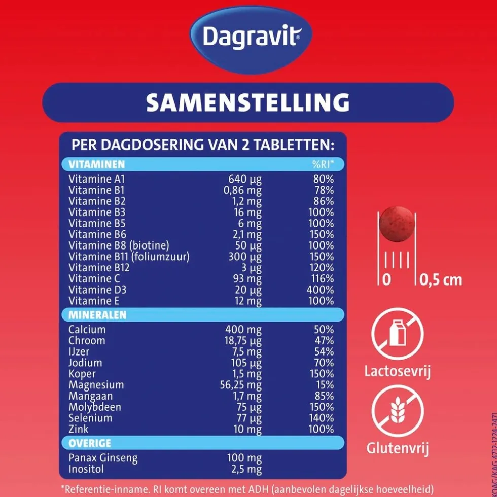 Dagravit Totaal 30 Vitaal 60+ Multivitaminen Tabletten