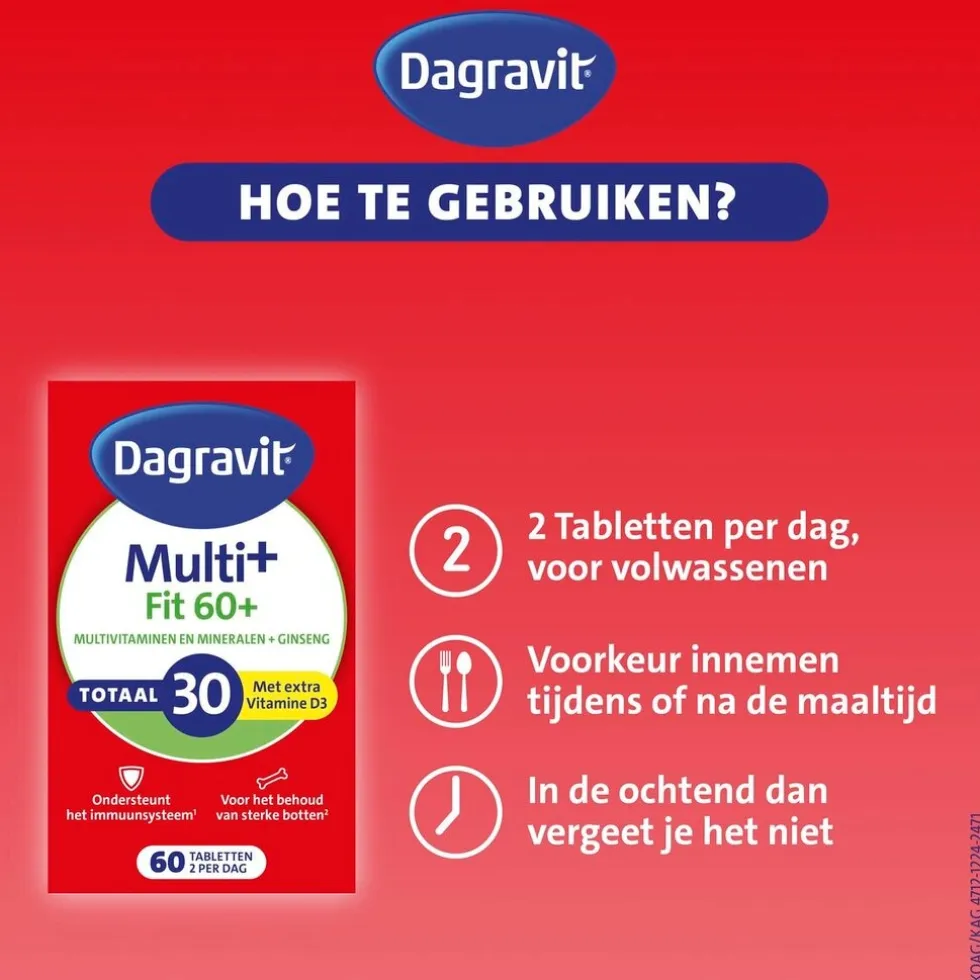 Dagravit Totaal 30 Vitaal 60+ Multivitaminen Tabletten
