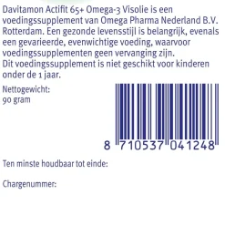 Davitamon Actifit 65+ Omega-3 Visolie Multivitamine & Mineralen Capsules