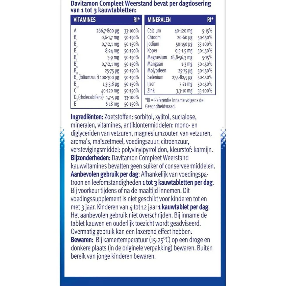 Davitamon Compleet Weerstand Aardbei Kauwtabletten