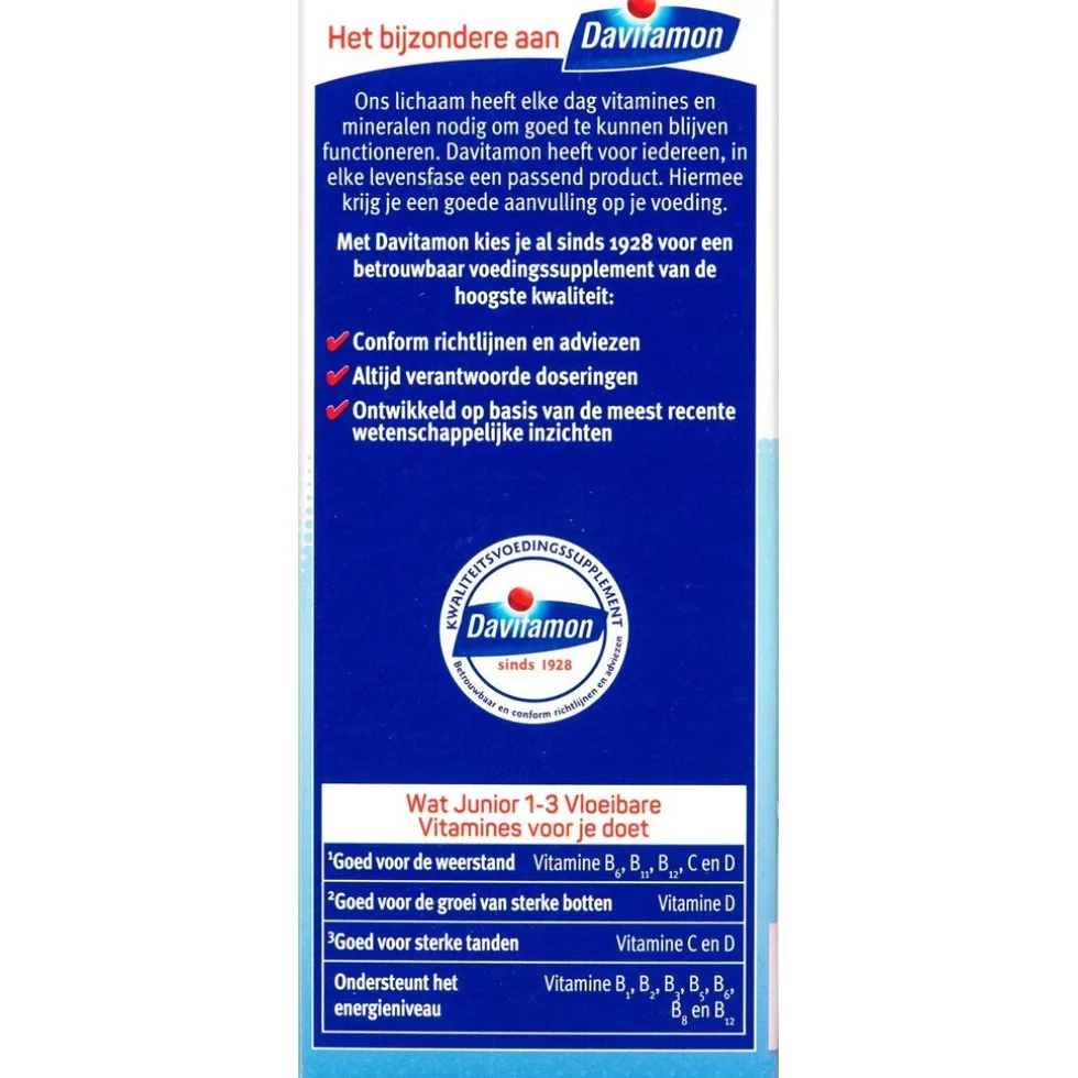 Davitamon Junior 1+ Framboos Vloeibare Vitaminen