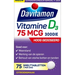Davitamon Vitamine D3 75mcg Smelttabletten