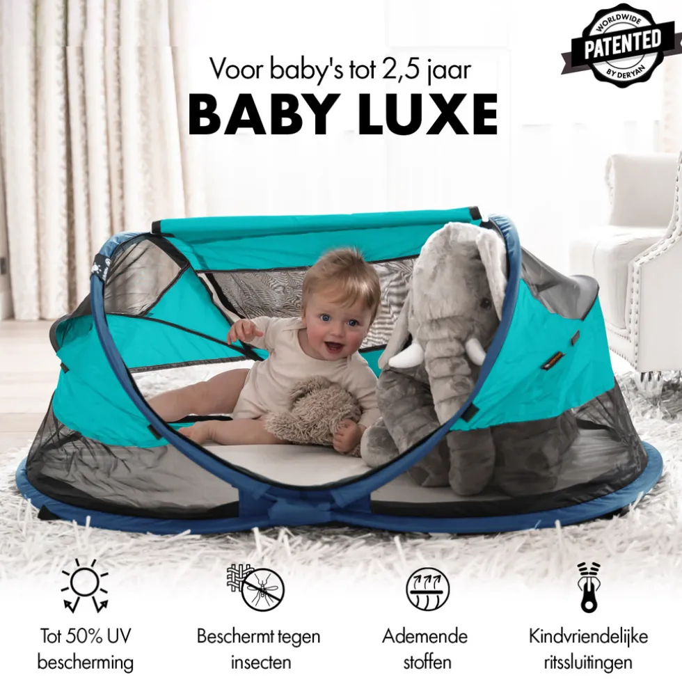 Deryan Baby Luxe Campingbedje Inclusief zelfopblaasbare matras