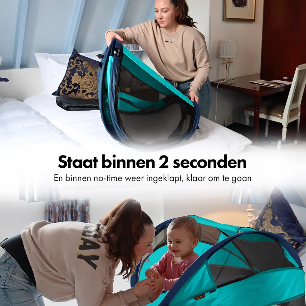 Deryan Baby Luxe Campingbedje Inclusief zelfopblaasbare matras