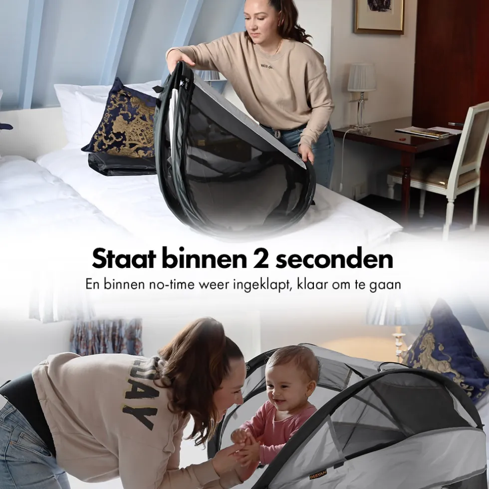 Deryan Baby Luxe Campingbedje Inclusief Zelfopblaasbare Matras