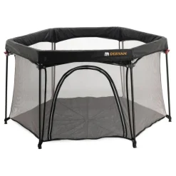 Deryan Draagbare Kinderbox Zwart Vaste matrasbodem Reisbox campingbedje