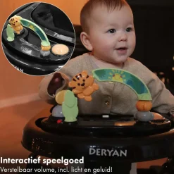 Deryan 2-in-1 inklapbare Loopstoel met speelset en dienblad