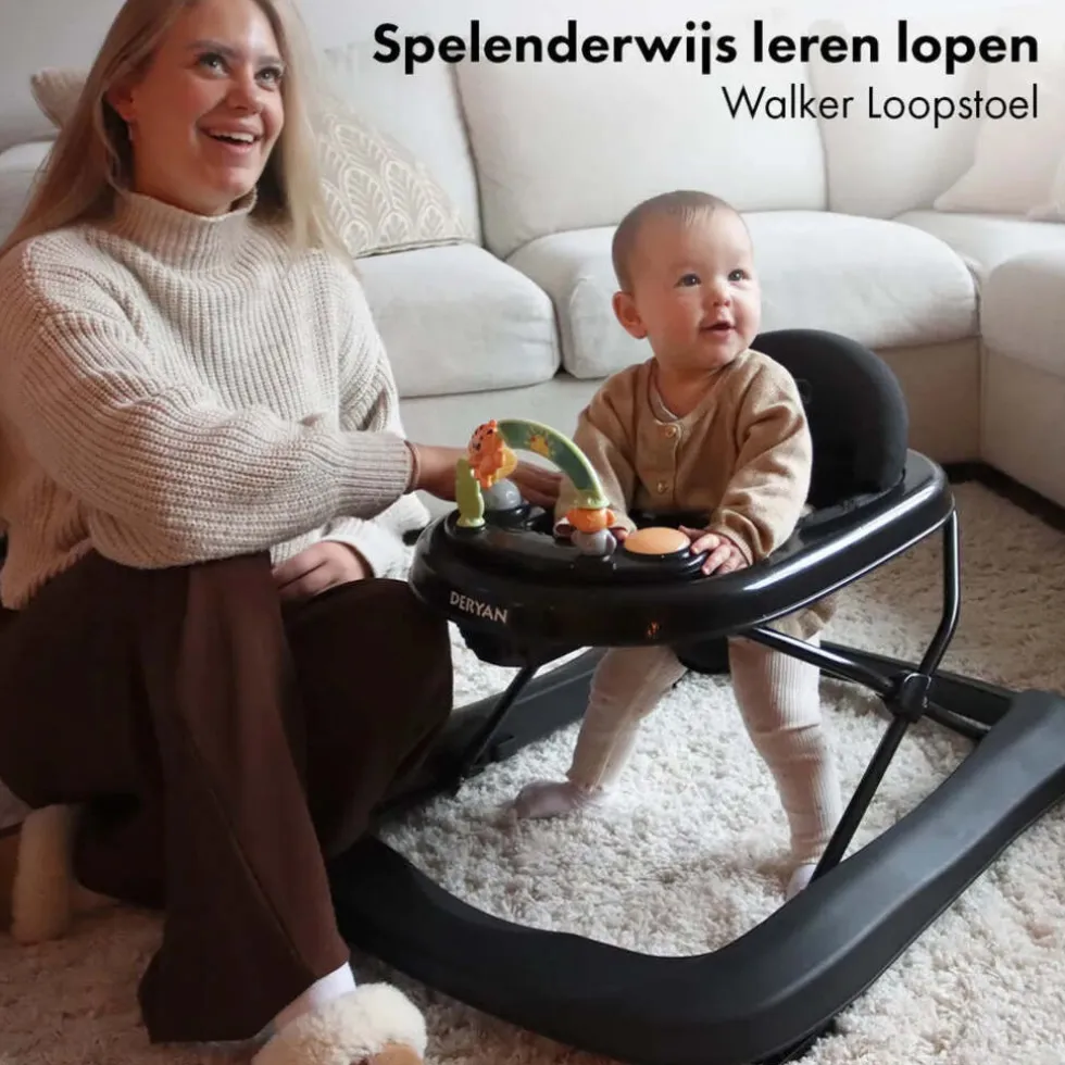 Deryan 2-in-1 inklapbare Loopstoel met speelset en dienblad