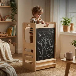 Deryan Luxe Houten Klimtoren Met Glijbaan Speeltoren