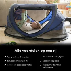 Deryan Peuter Luxe Campingbedje Inclusief zelfopblaasbare matras