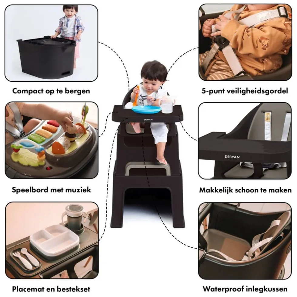 Deryan Quuby Kinderstoel 5-in-1 Kinderstoel Meegroeistoel
