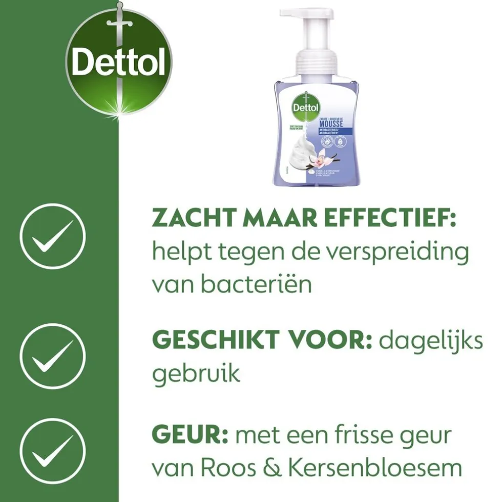 Dettol Orchidee & Vanille Zachte Mousse Antibacteriële Handzeep
