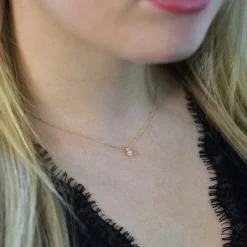 Di Lusso 14K Gouden Collier met hanger – 0.25 ct Lab Grown Diamant