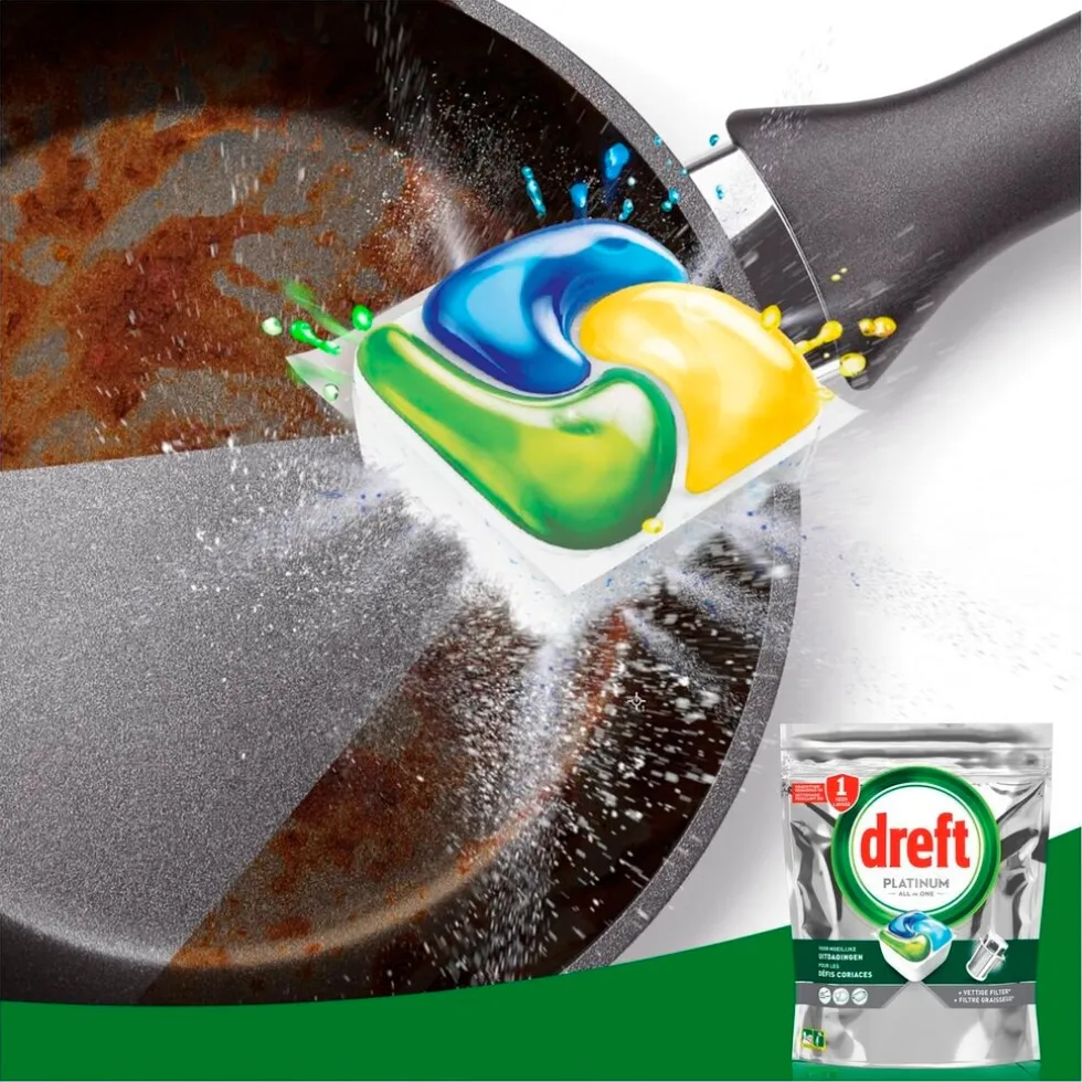 Dreft Platinum All in One Lemon Vaatwascapsules Jaarvolume