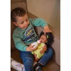 Eco Toys 30cm Pop met Krullen en Geel Jurkje