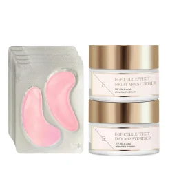 Egf Cell Effect Dagcrème + Egf Cell Effect Nachtcrème + Rose Blossom Oogpads