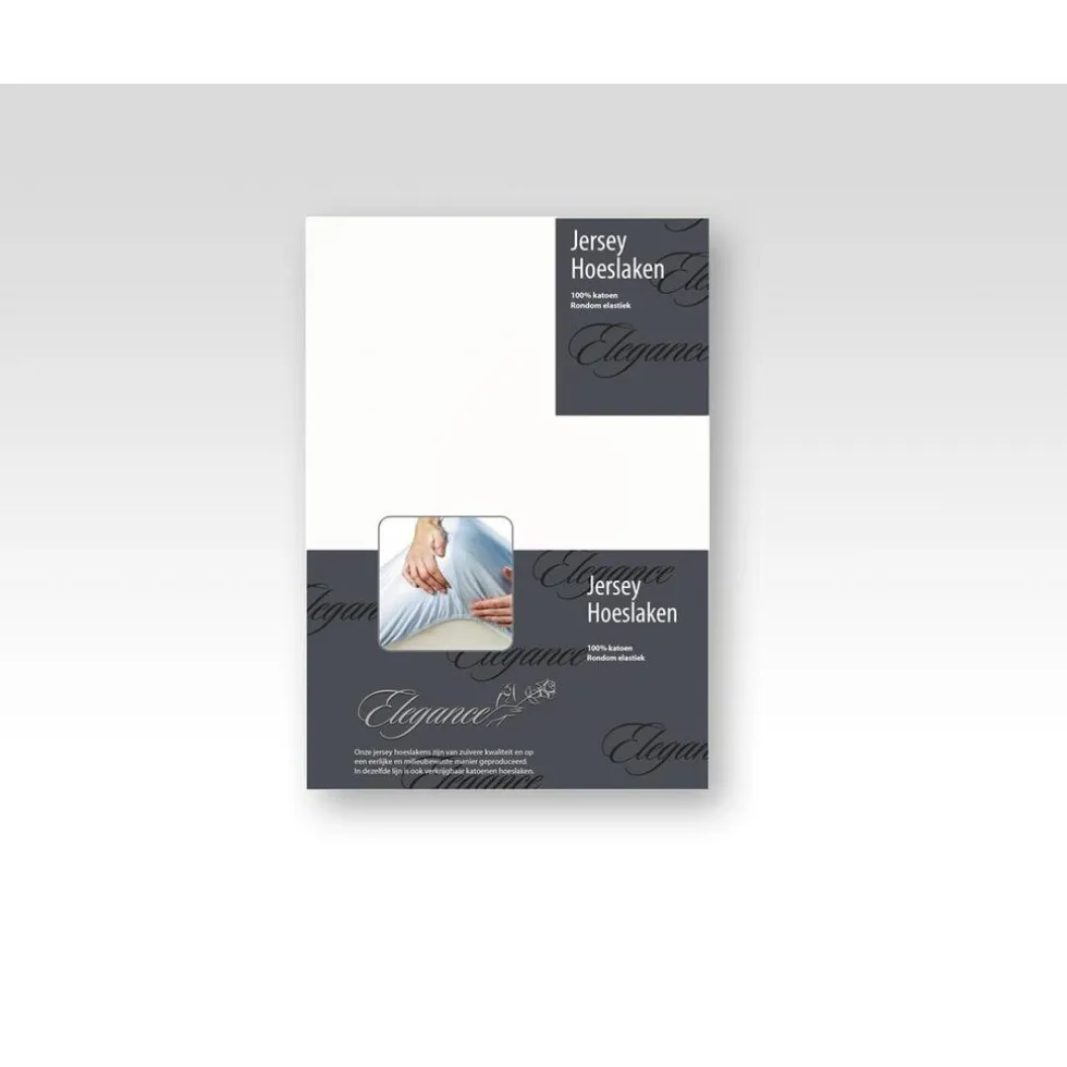 Elegance Hoeslaken Jersey Katoen Stretch 35cm Hoge Hoek - wit 80/90x190/200cm