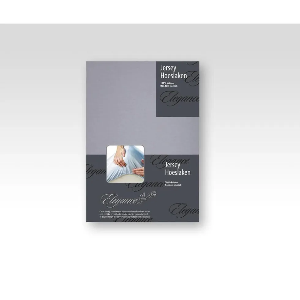 Elegance Hoeslaken Jersey Katoen Stretch 35cm Hoge Hoek - licht grijs 120/130/140x200cm