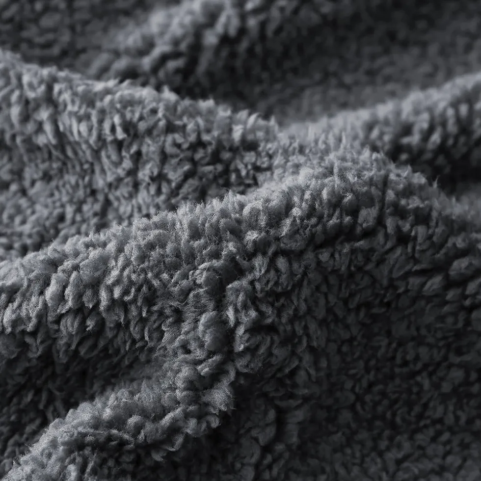 Eleganzzz Dekbedovertrek Teddy Pluche - anthracite 140x200/220cm