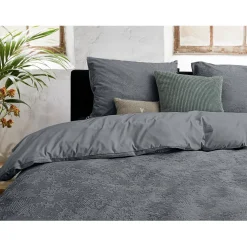 Eleganzzz Dekbedovertrek 3D Embossed Velvet Wave - dark grey 140x200/220cm