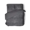 Eleganzzz Dekbedovertrek Flanel Fleece - dark grey 200x200/220cm