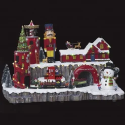 Fééric Lights and Christmas verlicht kerstdorp Santa's workshop