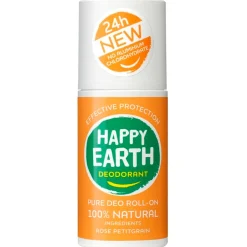 Happy Earth Rose Petitgrain Deodorant Roller