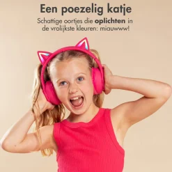 imoshion Draadloze Bluetooth Kinder Koptelefoon met Verlichte Kattenoortjes