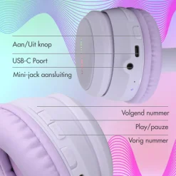imoshion Draadloze Bluetooth Kinder Koptelefoon met LED Verlichting