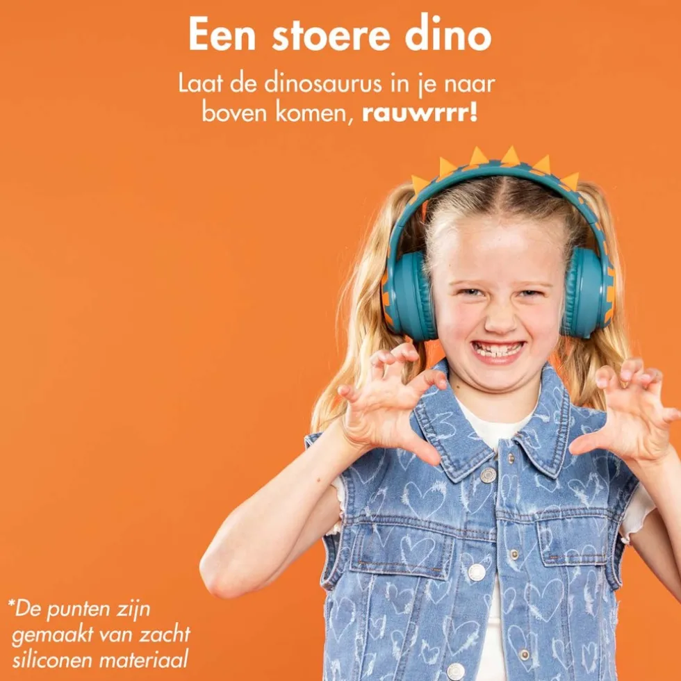 imoshion Draadloze Bluetooth Kinder Koptelefoon met Dino Spikes