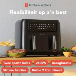 KitchenBrothers Airfryer XXL Dual Zone