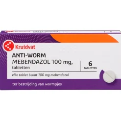 Kruidvat Anti-Worm Mebendazol 100mg Tabletten
