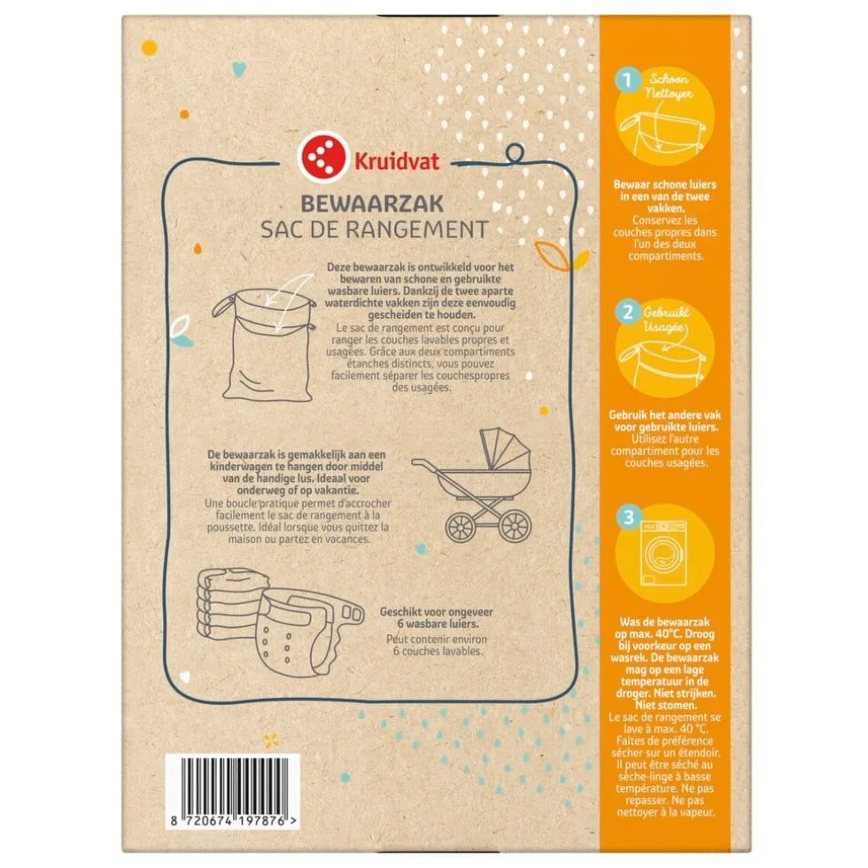 Kruidvat Bewaarzak voor Wasbare luiers met Plantenprint