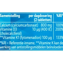 Kruidvat Calcium met Vitamine D & K Tabletten