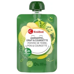 Kruidvat 6+M Bio Aardappel, Erwt & Courgette Knijpzakje